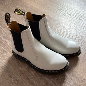 Dr. Martens White Leather Chelsea Boots